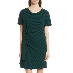 VINCE Classic Stripe Green Side Tie Jersey Dress